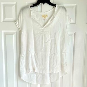 White cap sleeve blouse